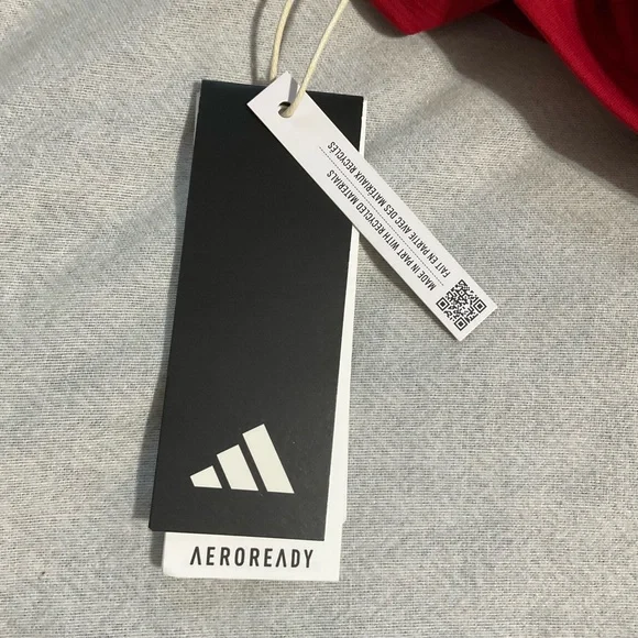 Adidas Red Long Sleeve Tee shirt large Aeroready pregame - Picture 9 of 9